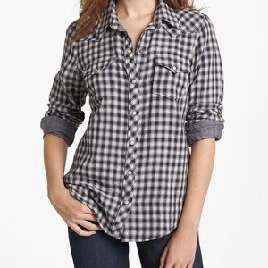 Lucky brand gingham western Shirt